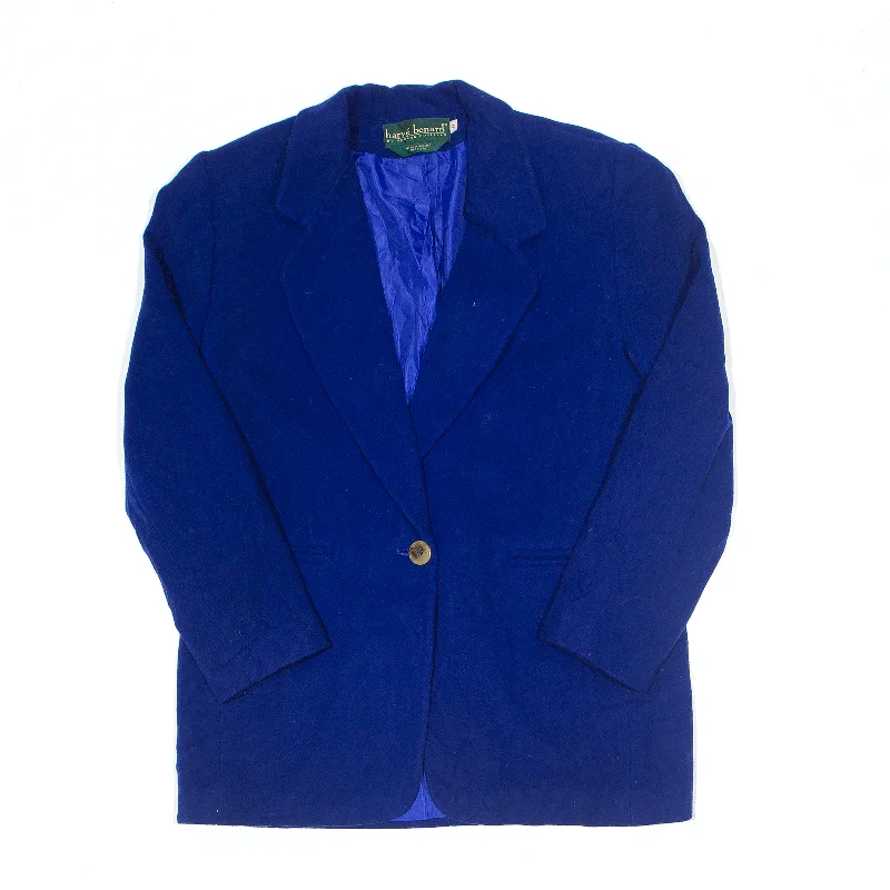 urban casual coatBENARD HOLTZMAN Cashmere Blend Blazer Jacket Blue 90s Womens S