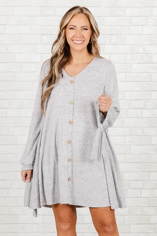 casual slip dressInspire To Affect Dress, Heather Gray