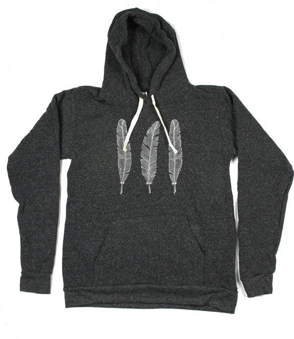 chic workout hoodieUnisex Black Feather Hoodie