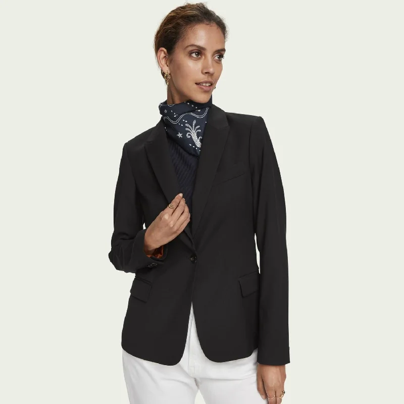 chic wool coatClassic Tailored Blazer (Black)