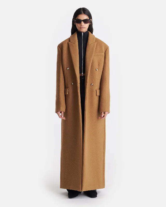 lightweight outerwearFerris - Felted Wool Coat - Walnut