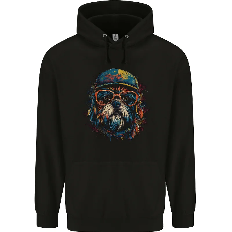 comfortable fleece hoodieA Cool Shih Tzu Dog Mens 80% Cotton Hoodie