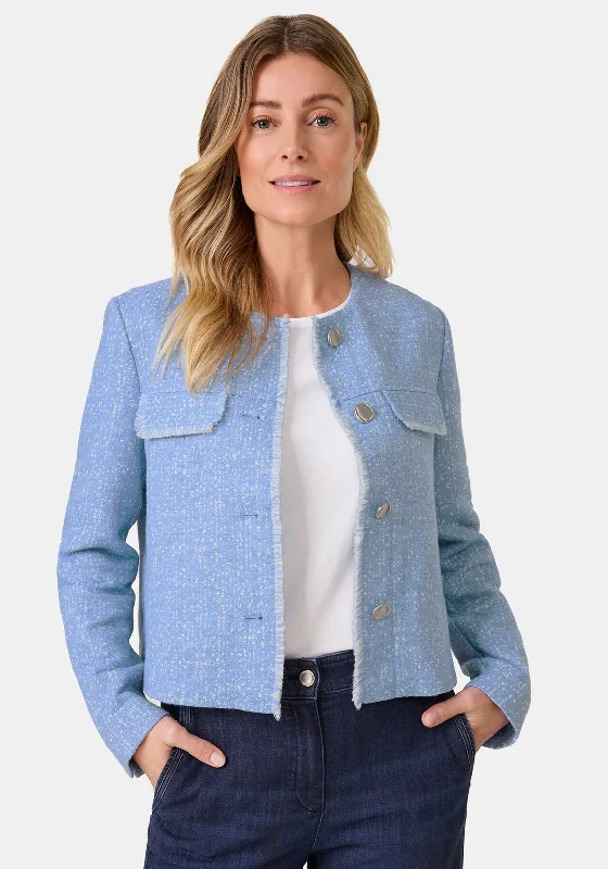 Gerry Weber Tweed Buttoned Jacket, Blue