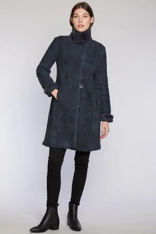 cold weather coat#9205 Fitted Reversible Spanish Merino Shearling Coat