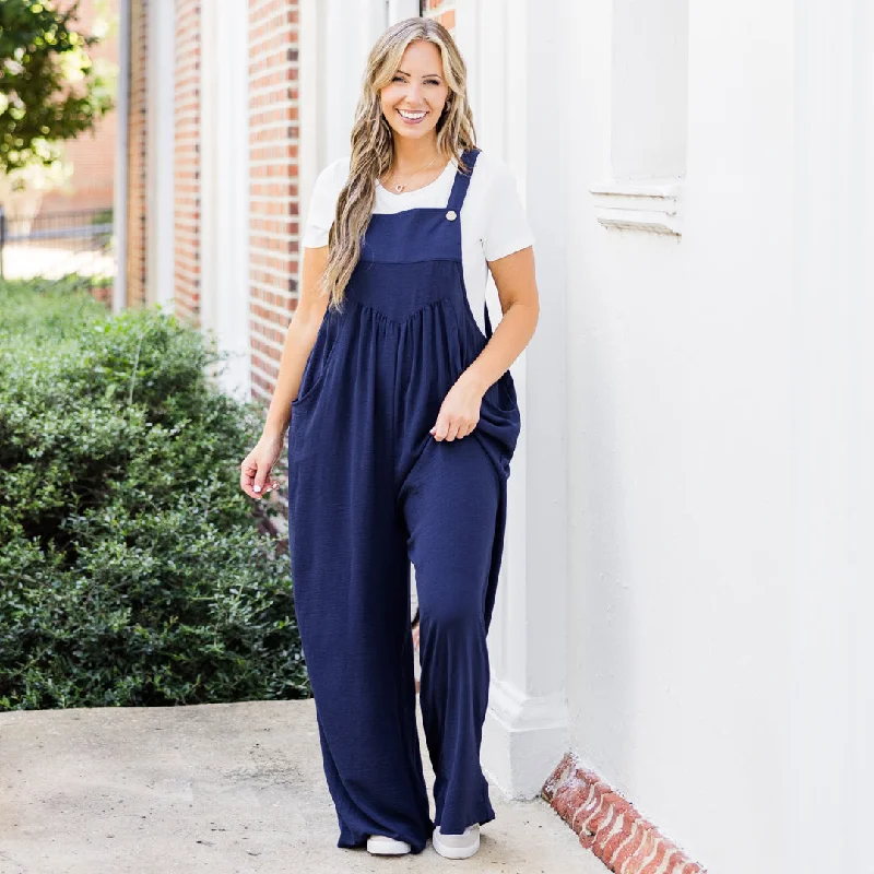 casual shift dressGot To Laugh Jumpsuit, Navy