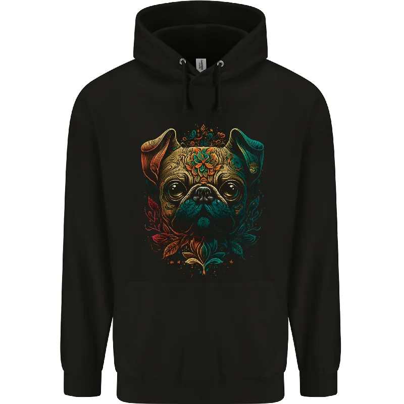 fleece hoodieA Cool Pug Dog Mens 80% Cotton Hoodie