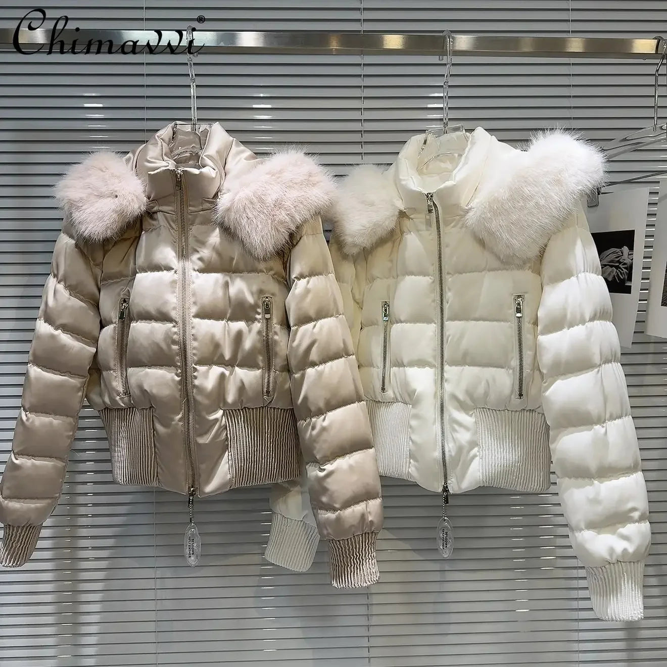 stylish blazer coatCrop Duck Down Puffer Jackets Hooded